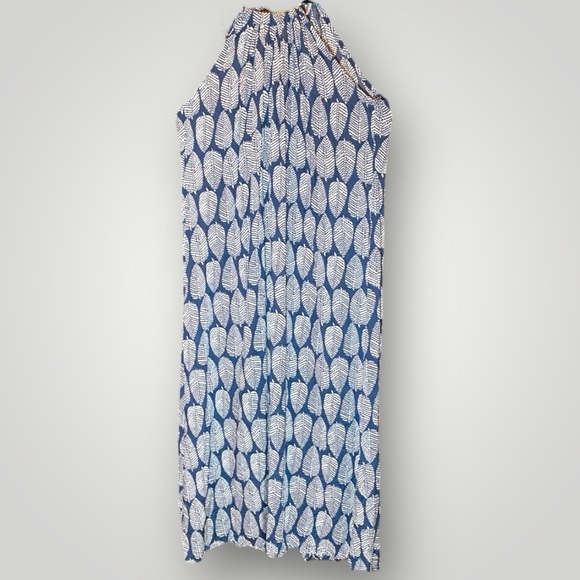 Toko Maxi Dress with Leaf Pattern Blue/White - Picture 16 of 16